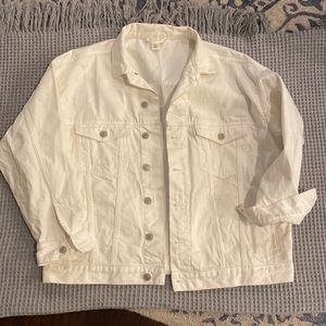 H&M oversized white denim jacket